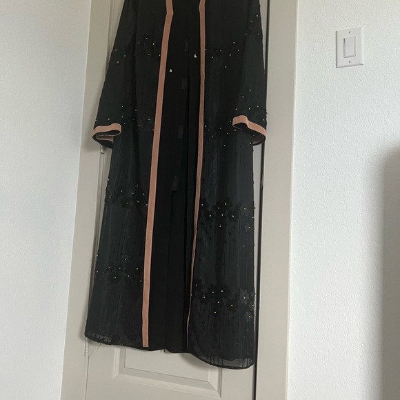 Zara Black and Orange Long Sleeve Gown - Picture 1 of 8